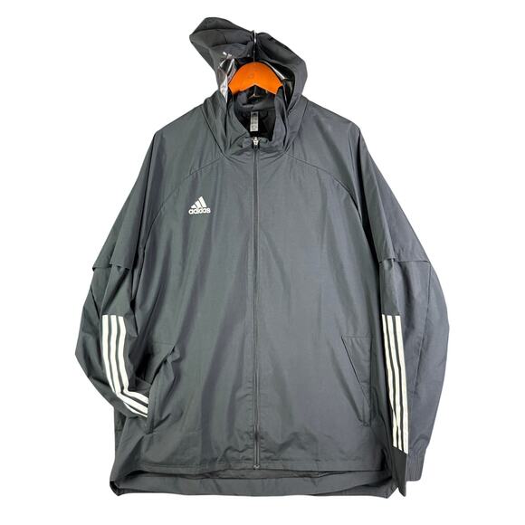 Adidas Condivo All Weather Training Windbreaker‎ Jacket Black White Mens 2XL XXL - Picture 1 of 7